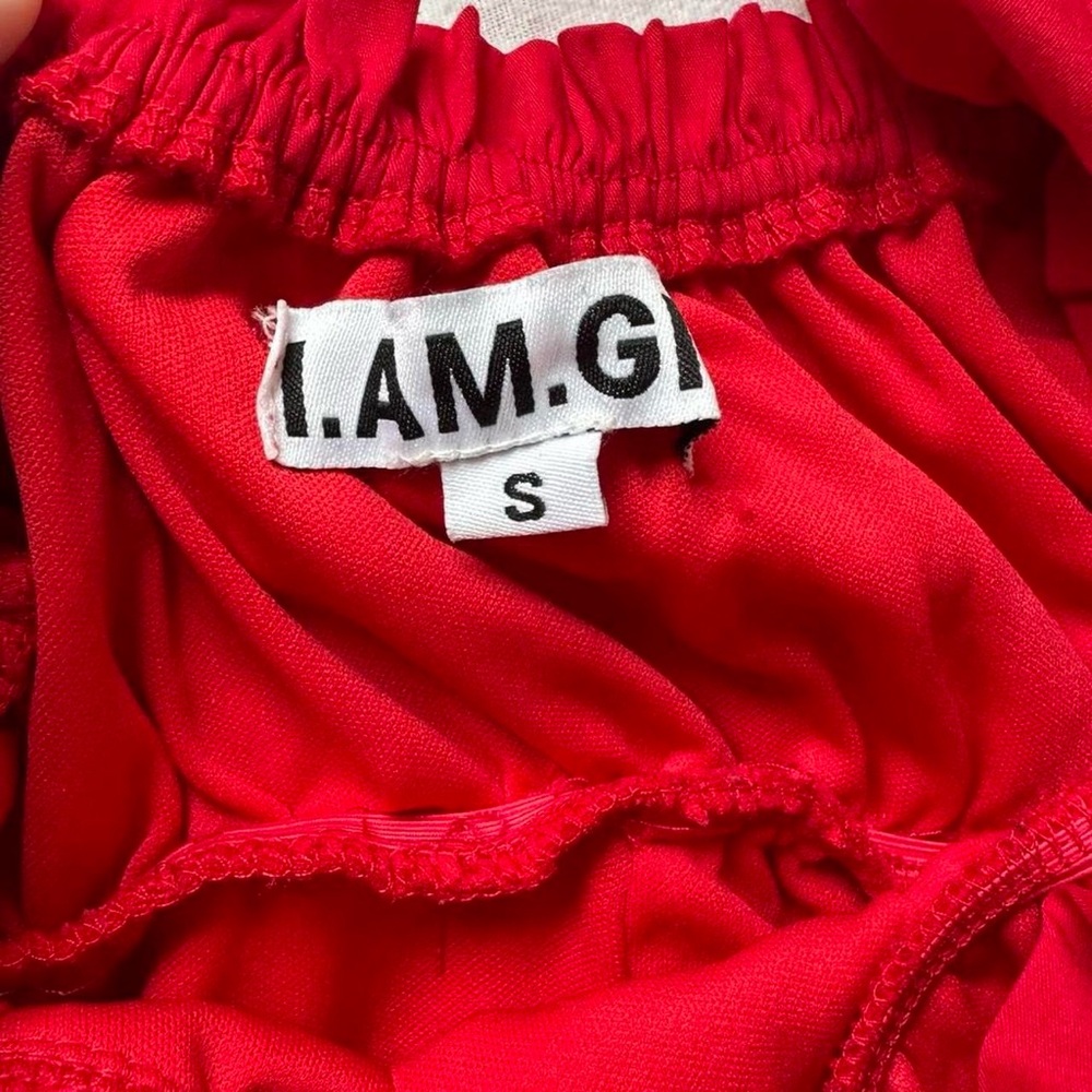 I.AM.GIA Red Ruffle Tie-Front Bustier Top - Picture 3 of 3